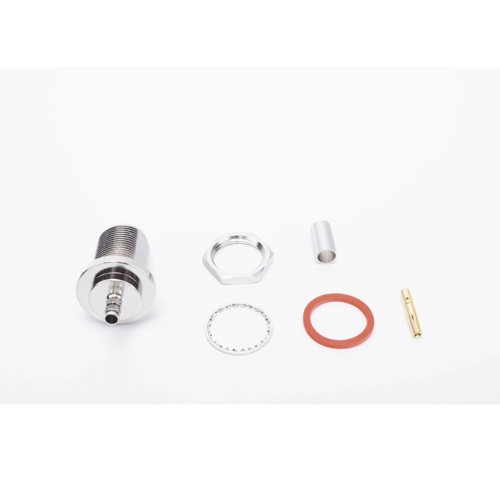 Conector N Hembra Hermético, montaje Frontal para panel en 2D Plano