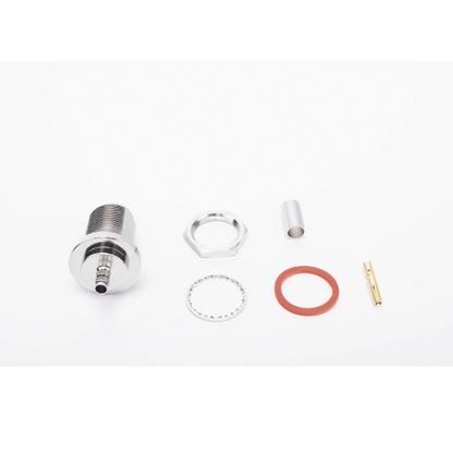 Conector N Hembra Hermético, montaje Frontal para panel en 2D Plano