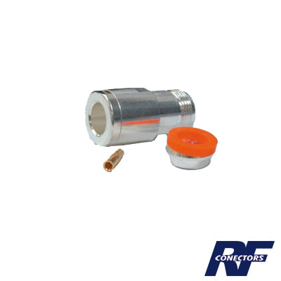 Conector N Hembra de Rosca para LMR-400, 9913, 7810A, 8214, CNT-400, RG8/U-SYS, R-FLASH-1113, Plata/ Oro/ Teflón