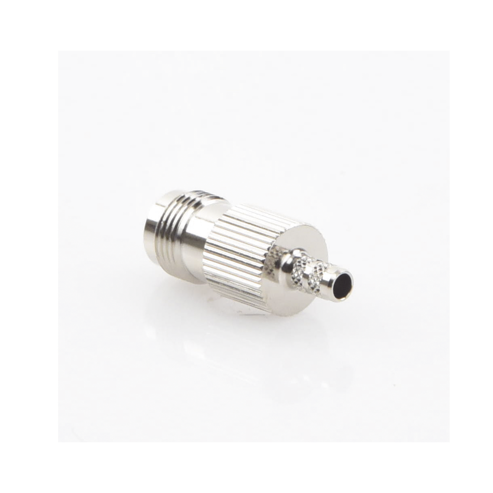 Conector TNC Hembra de Anillo Plegable para Cables RG-58/U, RG-142/U, Niquel /Oro /Delrin