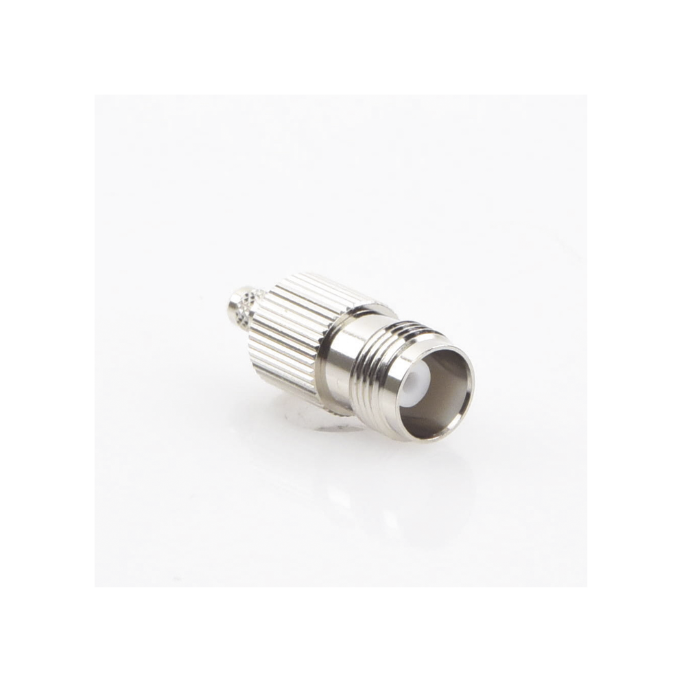 Conector TNC Hembra de Anillo Plegable para Cables RG-58/U, RG-142/U, Niquel /Oro /Delrin