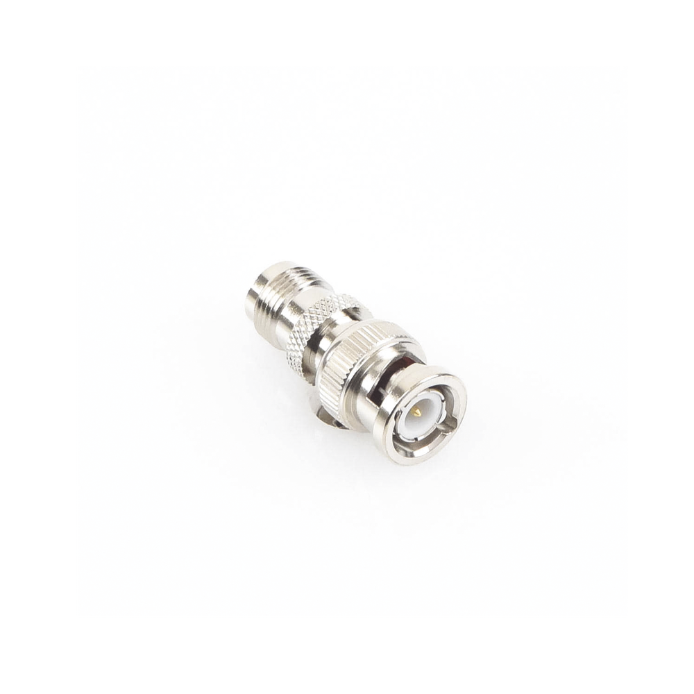 Adaptador en Línea de Conector TNC Hembra a BNC Macho, Níquel/ Oro/ Teflón
