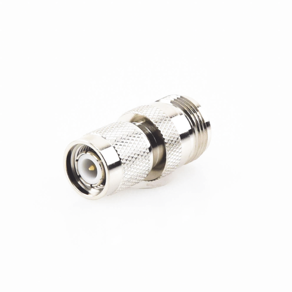 Adaptador en Línea de Conector TNC Macho a N Hembra, Níquel/ Oro/ Teflón