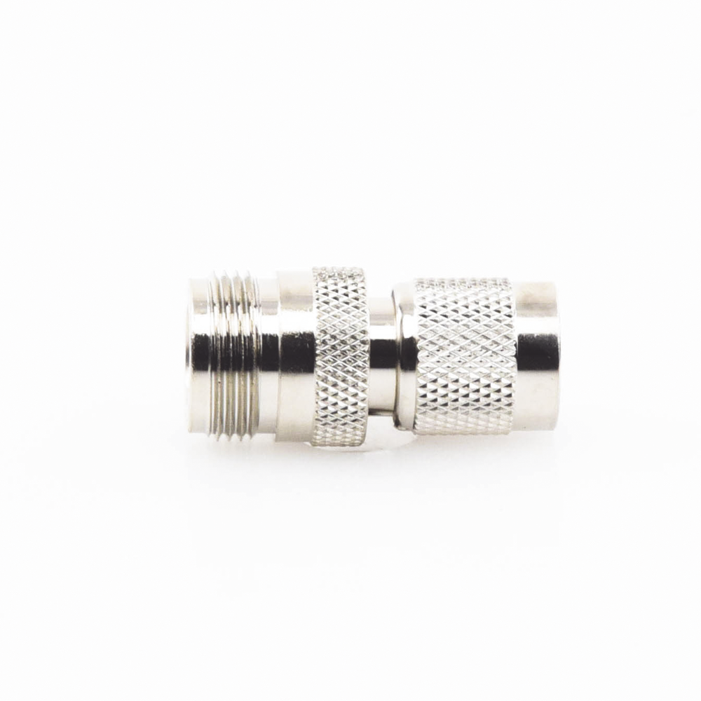 Adaptador en Línea de Conector TNC Macho a N Hembra, Níquel/ Oro/ Teflón