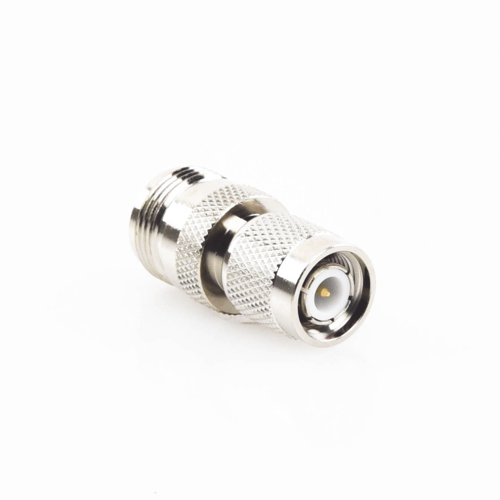 Adaptador en Línea de Conector TNC Macho a N Hembra, Níquel/ Oro/ Teflón
