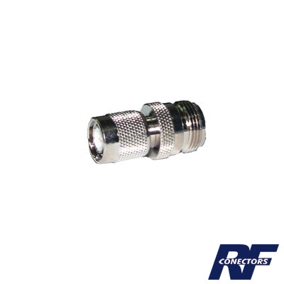 Adaptador en Línea de Conector TNC Macho a N Hembra, Níquel/ Oro/ Teflón