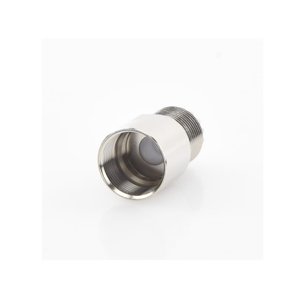 Conector UHF Hembra (SO-239) en Línea de Rosca para RG-8/U, 9913, LMR-400, Níquel/ Plata/ Teflón