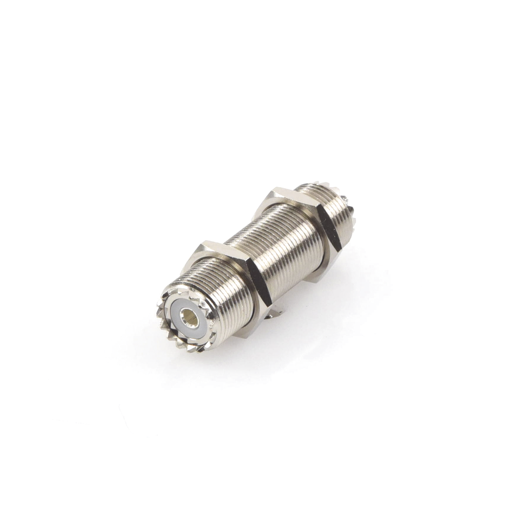 Adaptador Pasamuros de Doble UHF Hembra (SO-239), Montaje para Panel con Rosca Estándar
