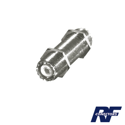 Adaptador Pasamuros de Doble UHF Hembra (SO-239), Montaje para Panel con Rosca Estándar