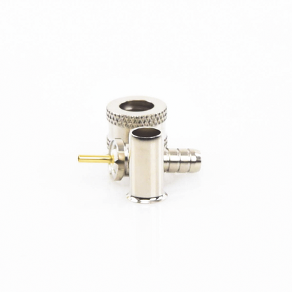 Conector Mini UHF Macho, 50 Ohm, de Anillo Plegable para Cables RG-58/U, RG-142/U, Niquel/Oro/Delrin