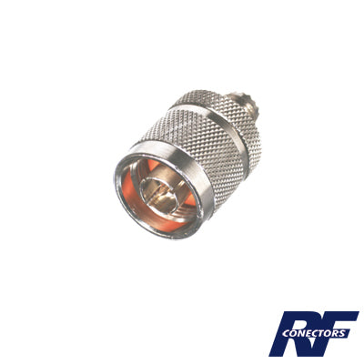 Adaptador en Línea, de Conector Mini UHF Hembra a N Macho, Níquel/ Oro/ Teflón