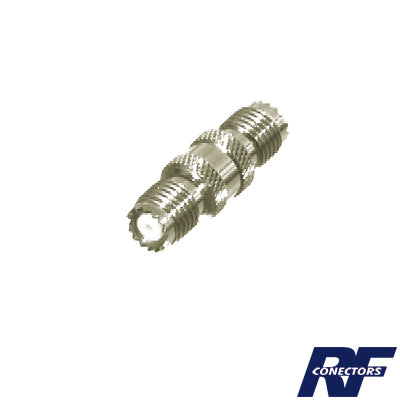 Adaptador Barril en Línea, de Conector Mini-UHF Hembra a Mini-UHF Hembra, Níquel/ Oro/ Teflón