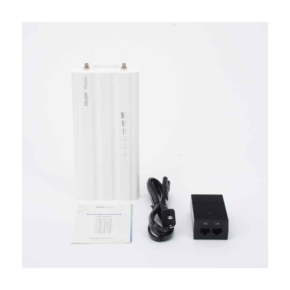 Estación Base Conectorizada 5 GHz PtP PtMP / 802.11ac Wave2 867 Mbps / 30 dBm (1,000 mW) / 32 Clientes / Auto-Emparejamiento WPS / Doble Puerto