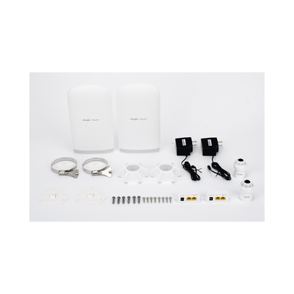 Kit Punto a Punto Ruijie RG-EST350G / Wi-Fi 5 (802.11ac Wave2) 867 Mbps / Antena 16 dBi MIMO 2x2 MU-MIMO / 3 Puertos Gigabit / Alcance 5 km (16,404