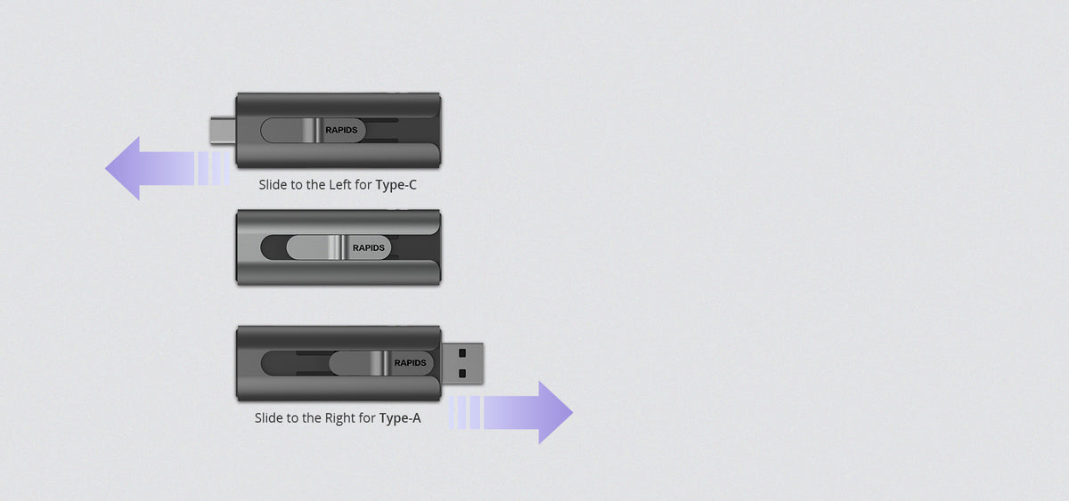 Memoria USB Dual SSD / 256 GB / USB-C y USB-A / 560 MB/s Lectura / OTG / Aleación de Aluminio