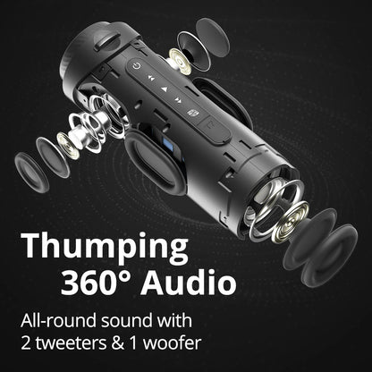 Tronsmart T7 Altavoz Bluetooth con Sonido Envolvente de 360 ​​Grados, Bluetooth 5.3, Modos LED, Estéreo Inalámbrico Verdadero, APP