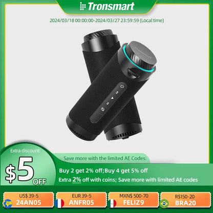 Tronsmart T7 Speaker Bluetooth Speaker with 360 degree Surround Sound, Bluetooth 5.3, LED Modes, True Wireless Stereo, APP