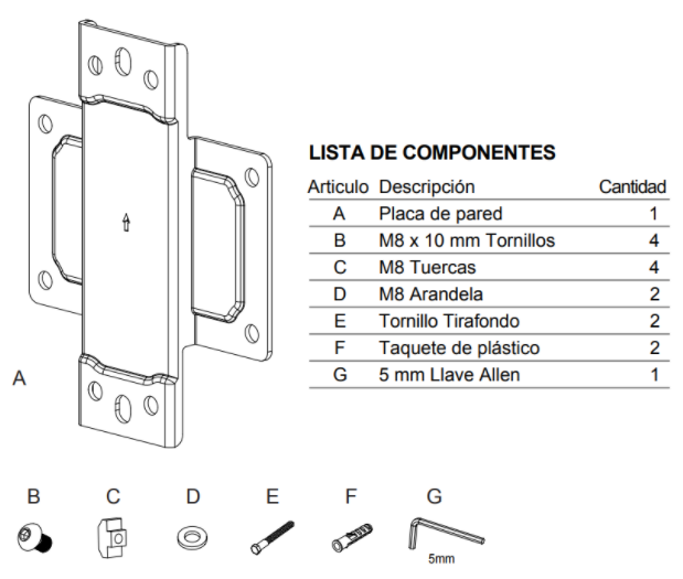 Placa de pared pequeña
