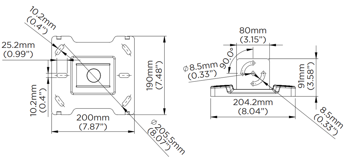 Placa de techo inclinada con tapa de plastico
