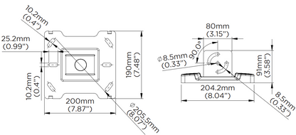 Placa de techo inclinada con tapa de plastico