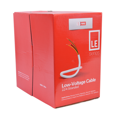 Bobina de 305 m (1000 ft) / Cable para Alarma 4x22 AWG / CCA / Blanco