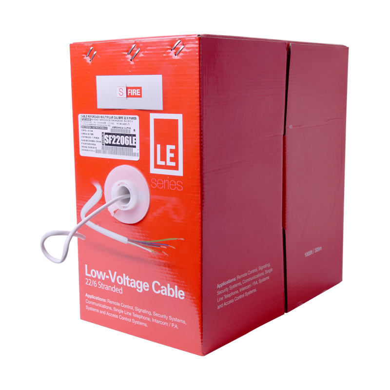 Bobina de 305 m (1000 ft) / Cable para Alarma 6x22 AWG / CCA / Blanco