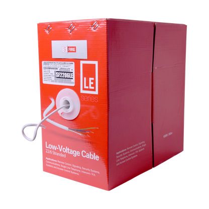 Bobina de 305 m (1000 ft) / Cable para Alarma 6x22 AWG / CCA / Blanco