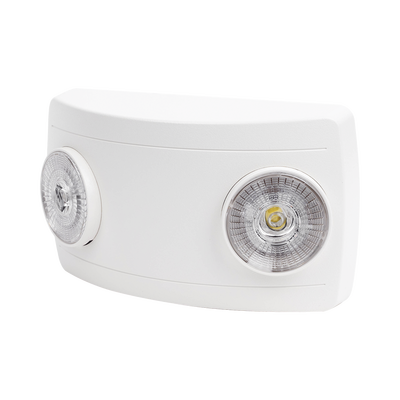 Luz de Emergencia LED / Doble LED 1W 150 lúmenes / Batería Ni-Cd 3.6V 900mAh / 90 min Autonomía / Voltaje Universal 127-240 VAC / UL 5VA / Blanco