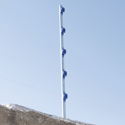 Aislador de Paso Azul Reforzado para Cercos Eléctricos / Aislamiento hasta 18 kV / Resistente a Clima Extremo / Polipropileno y Policarbonato