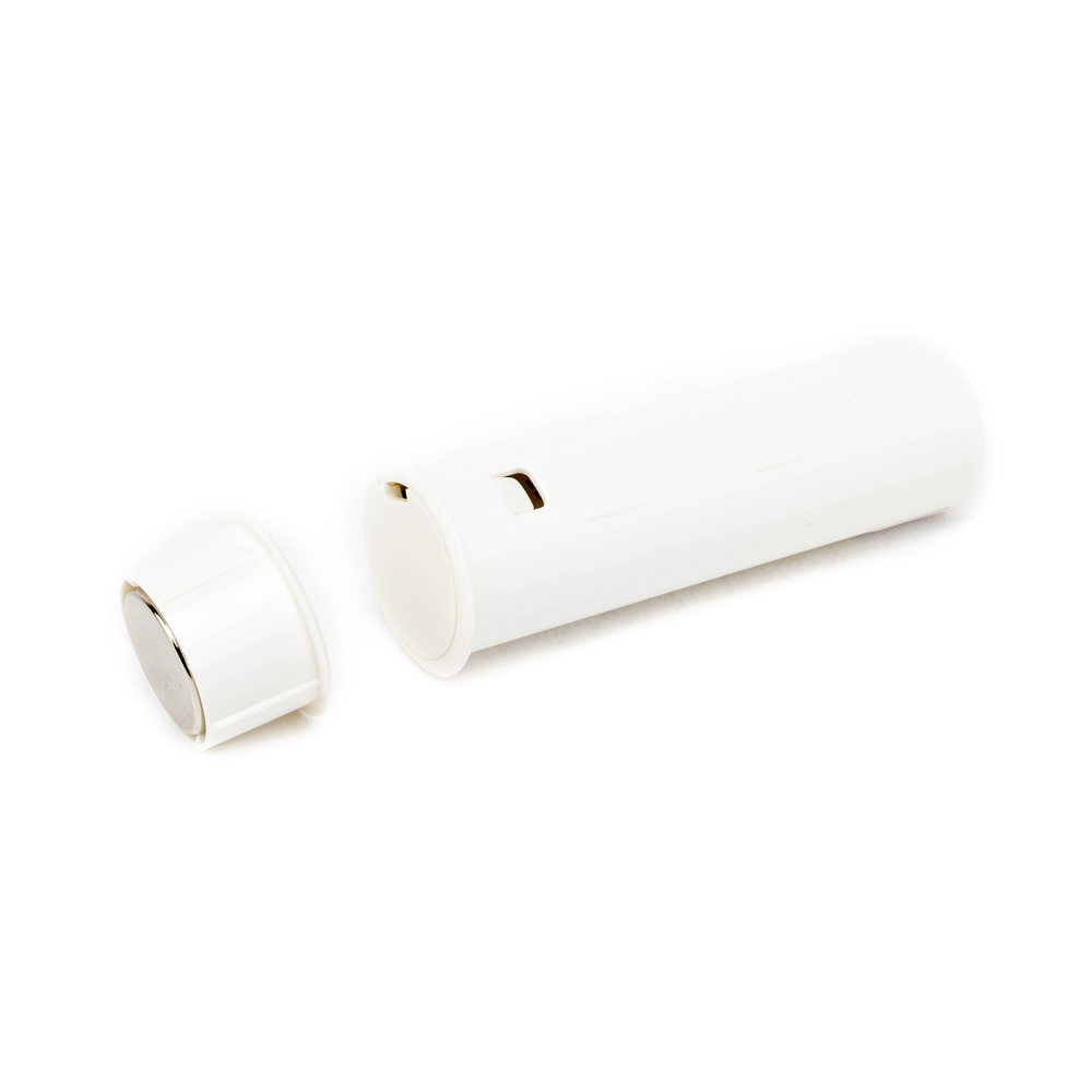 Sensor Magnético Inalámbrico para Empotrar / Invisible en Puerta Cerrada / Gap 2.54 cm / 345 MHz / Batería 5 Años / Diseño Cilíndrico Discreto