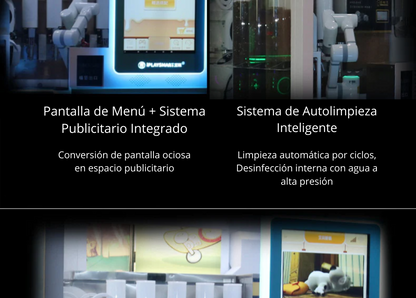 Local movil con maquina expendedora de bebidas con tapioca, té con leche, de brazo robótico automatizado 24/7