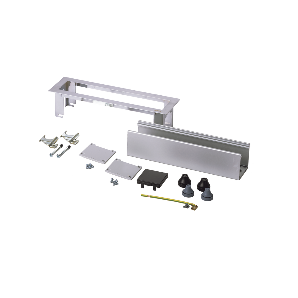 Caja Para Instalación en Escritorio para Voz, Datos o Contactos Eléctricos / Capacidad para 4 Módulos / Salida de Cables Posterior / Los Módulos se