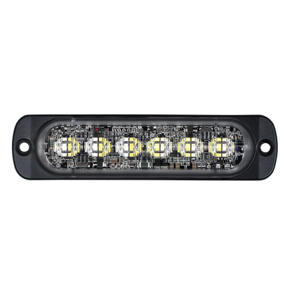 Luz Auxiliar de 12 LED, Rojo/Azul, Lente Transparente, SAE