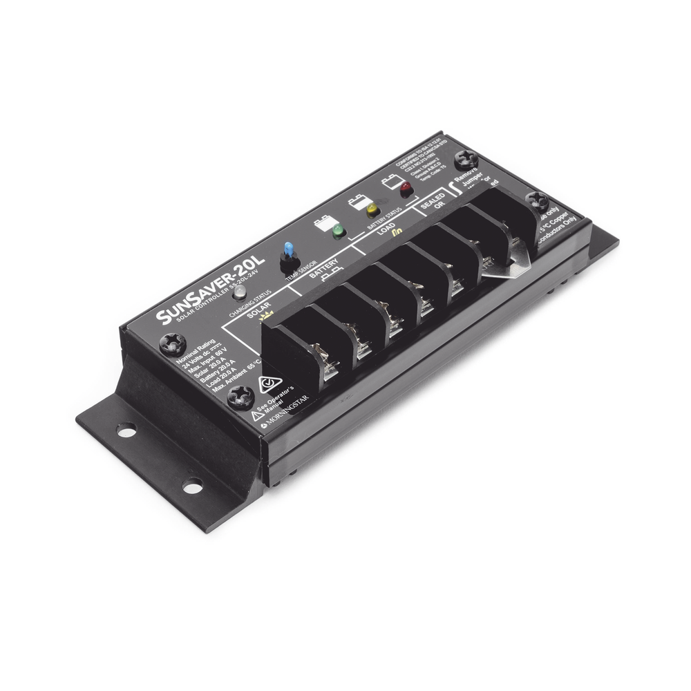 Controlador de Carga Solar SunSaver PWM 20 A / 12 VCC / Encapsulado Epóxico / Clase 1 Div 2 / Compensación de Temperatura
