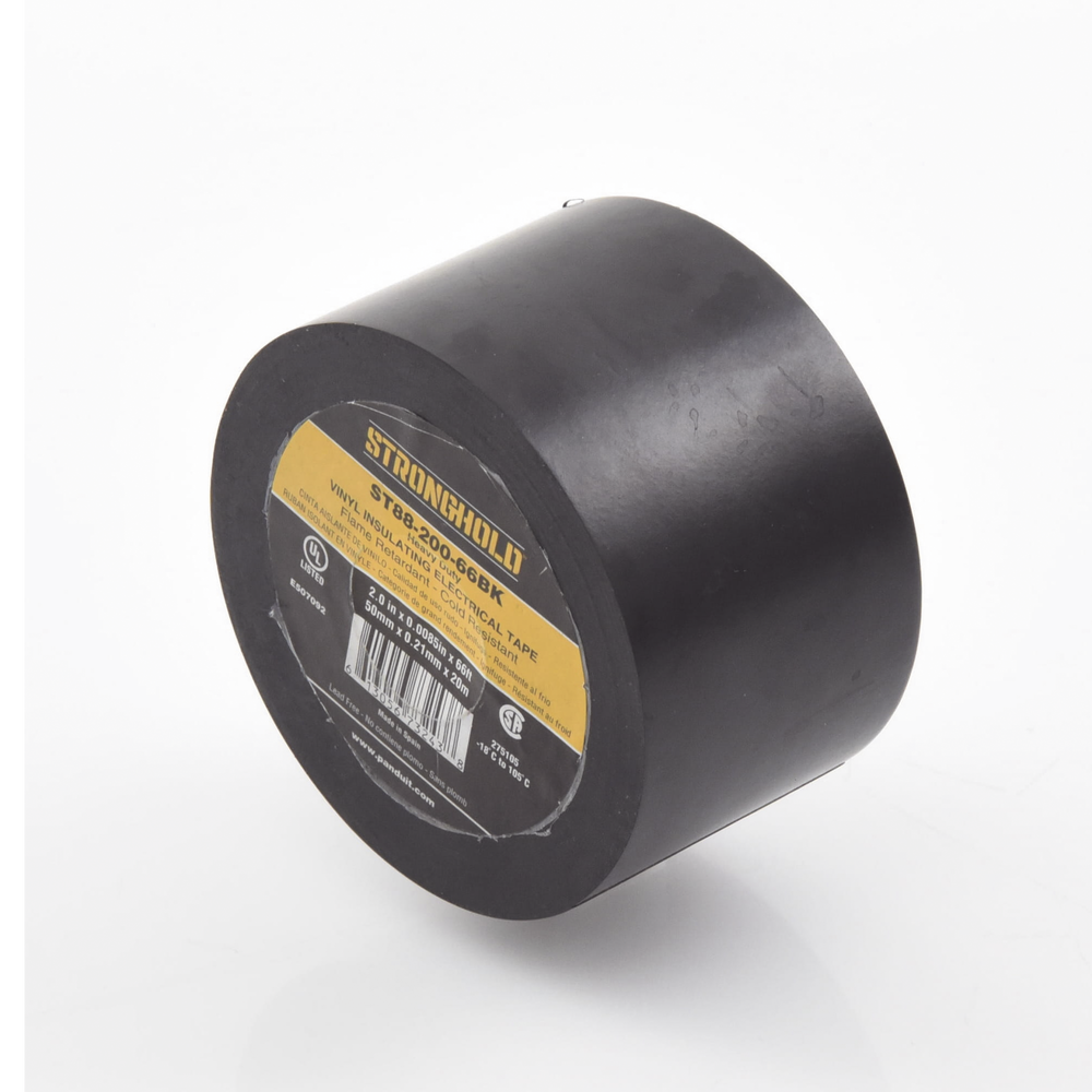 Cinta Eléctrica STRONGHOLD Para Aislar, de PVC, Trabajo Pesado Eléctrico (UV, abrasión, aceite, corrosión), Grosor 0.21 mm (8.5 mil), Ancho 50 mm, y
