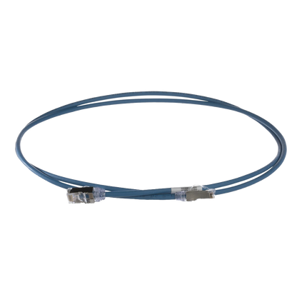Patch Cord Cat6A, Diametro Reducido 28 AWG, Blindado S/FTP, CM/LS0H, 3 Metros, Color Azul