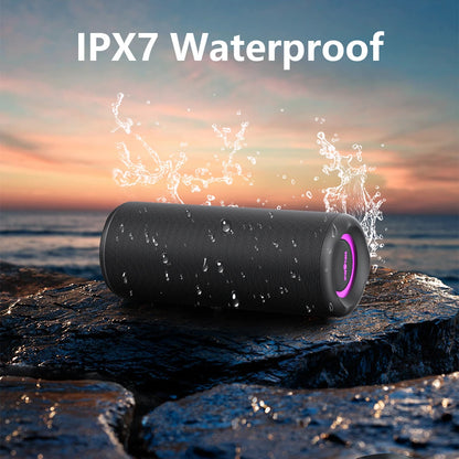 WISETIGER P3 Altavoz Bluetooth portátil 30W IPX7 impermeable potente caja de sonido Bass Boost BT5.3 RGB doble emparejamiento TWSConnectivity
