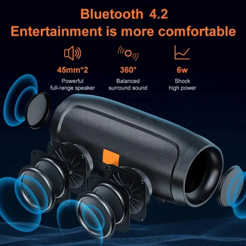 Altavoz Bluetooth, altavoz doble estéreo para exteriores, reproducción Tfusb, transmisión de voz Fm, Subwoofer portátil 50, altavoz inalámbrico