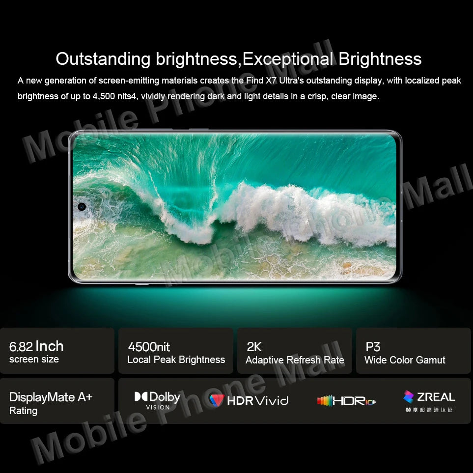 OPPO-teléfono inteligente Find X7 Ultra 5G, teléfono móvil Original con pantalla AMOLED de 6,82 pulgadas, 120Hz, Snapdragon 8 Gen 3, cámara de 50MP, 100W, supercarga