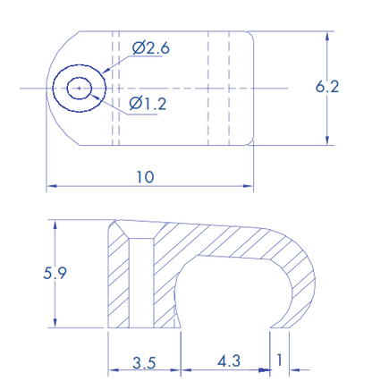 Grapa para cable plano de 4mm color transparente (100pzs) (3208-00100)