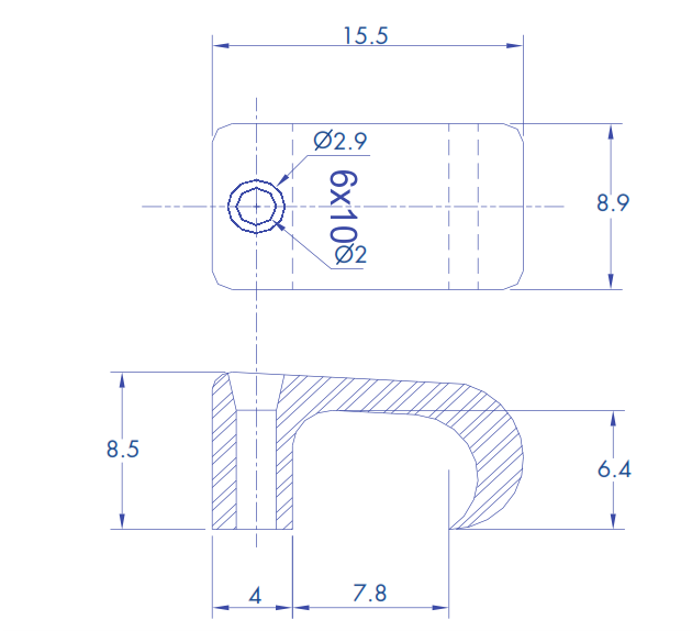 Grapa para cable plano de 6mm color transparente (100pzs) (3210-00100)