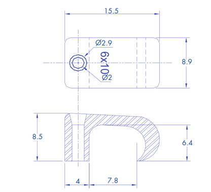 Grapa para cable plano de 6mm color transparente (100pzs) (3210-00100)