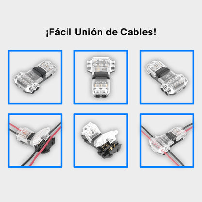 Conector en forma de T para 2 Contactos / Para una Conexión Rápida