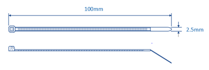 Cincho de nylon color natural, 2.5 x 100mm (Paquete con 100pzs) (4200-01000)