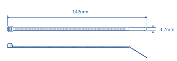Cincho de nylon color natural, 3.2 x 142mm (100pzs) (4200-02000)