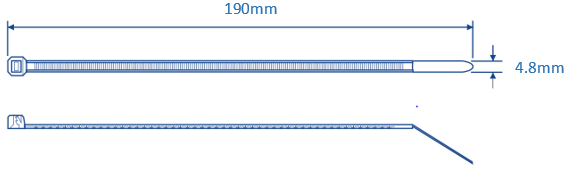 Cincho de nylon color natural, 4.8 x 190mm (100pzs) (4200-03000)