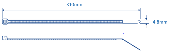 Cincho de nylon color natural 4.8 x 310mm (100pzs) (4200-04000)
