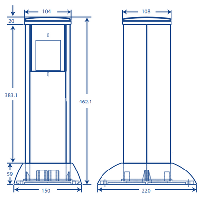 Mini Columna para Concentrar, Distribuir y Ordenar Cables de Energía Eléctrica o Puertos de Datos de Telecomunicaciones (10000-01000)