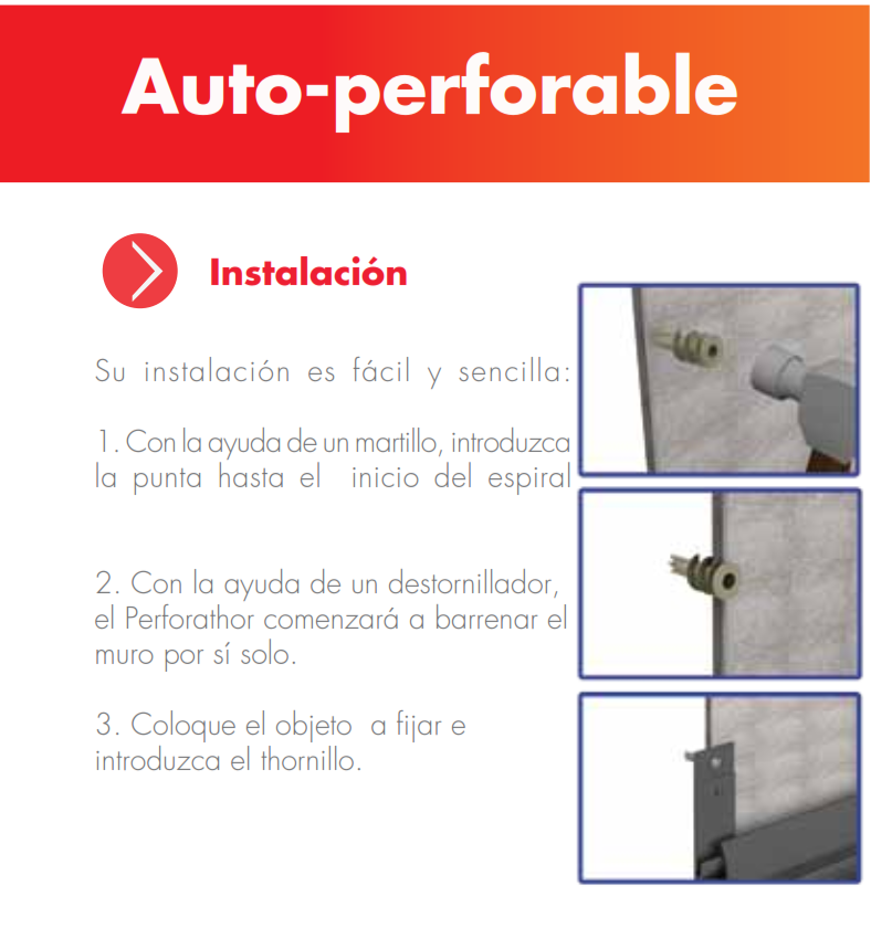TPD Taquete auto-perforable color blanco (100pzs) (1301-01100)