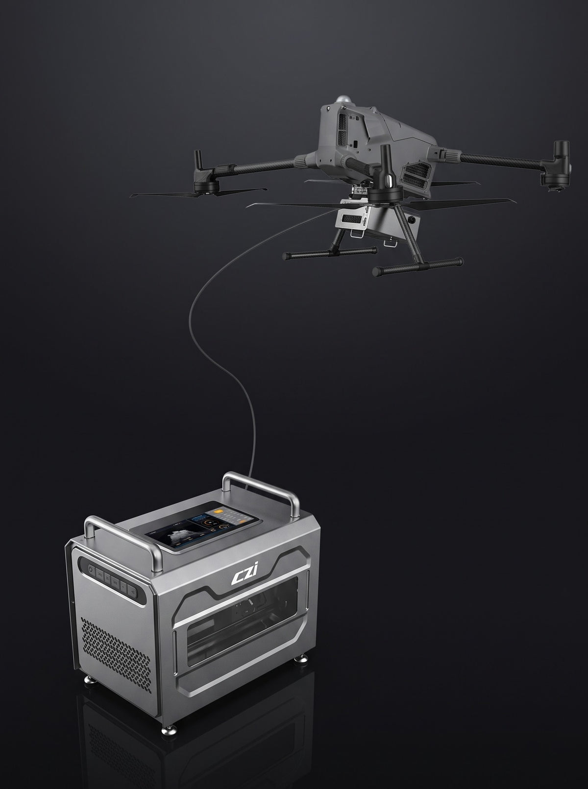 Estación de Potencia con Cable, compatible con Matrice 400, Operación Continua de Drones, Cable de 110m, IP55, Ambientes Extremos